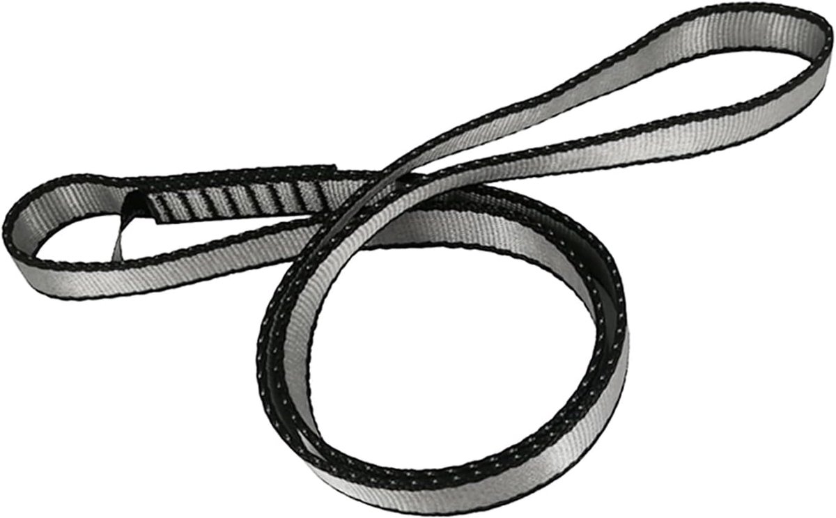 18 mm nylon klimslingloper, 23 KN nylon touw, van toepassing op rotsklimmen, bergbeklimmen, wandelen, bergafwaarts, noodapparatuur, enz. (grijs (1 stuks), 120 cm/48 inch)
