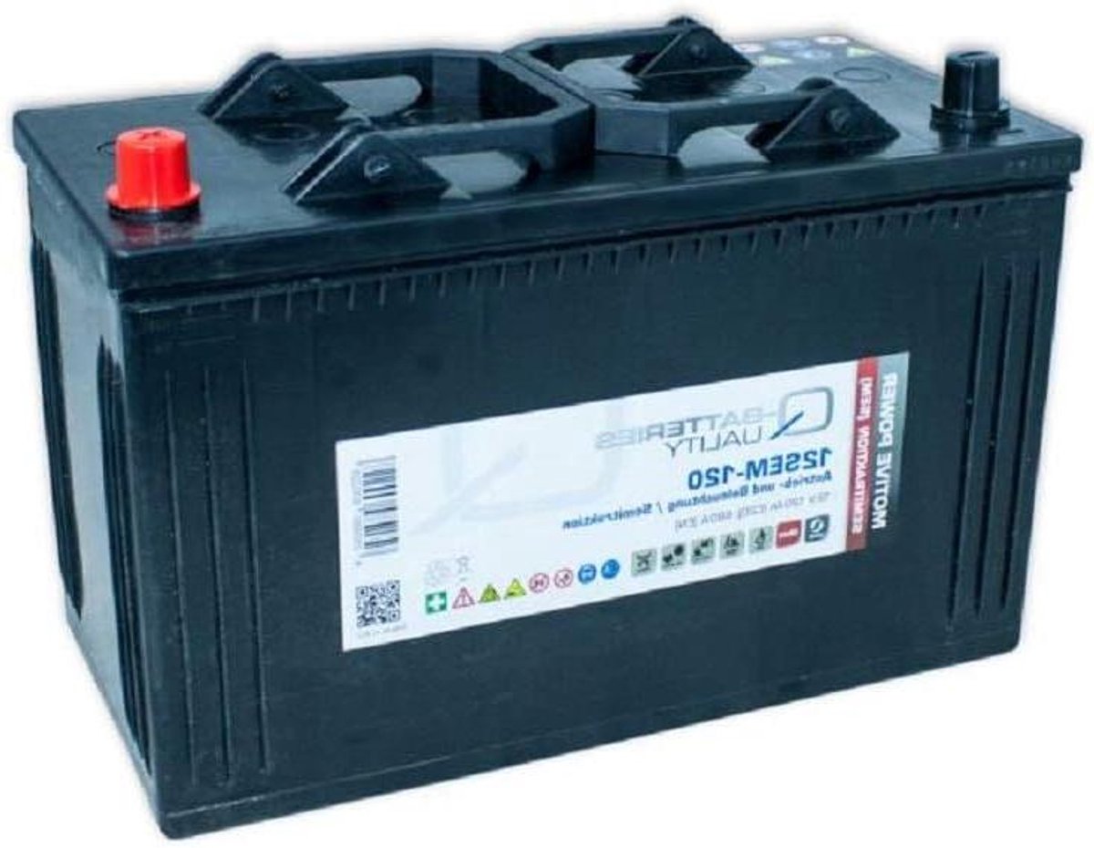 Accu 12V - Batterij Camper Boot - Energie Opslag - Lage Zelfontlading - 120 Ah - Grijs