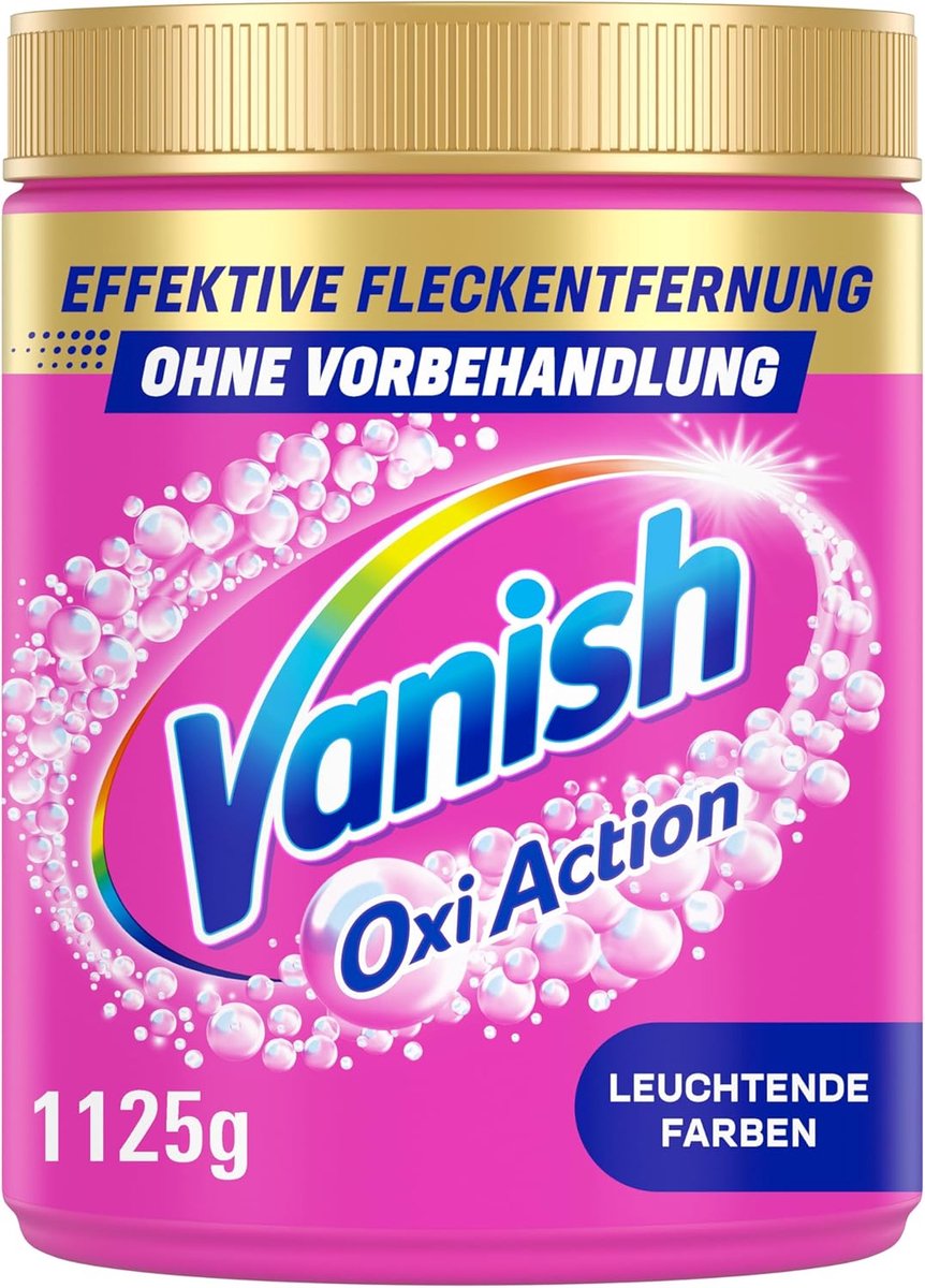 SnelShoppen - Vanish Oxi Action Poeder Roze – 1,15 kg Vlekkenverwijderaar en Wasversterker Poeder zonder Chloor voor Kleurrijke Was