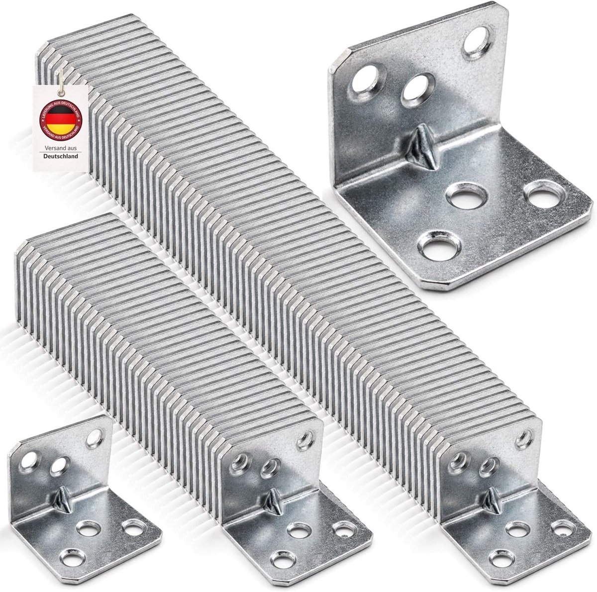 SnelShoppen - Hoekverbinders 90 graden set met groef - Stabiele montagehoek meubelbouw - Inclusief 6 gaten - Verzinkte balkhoek & metalen gathoek 30 ×