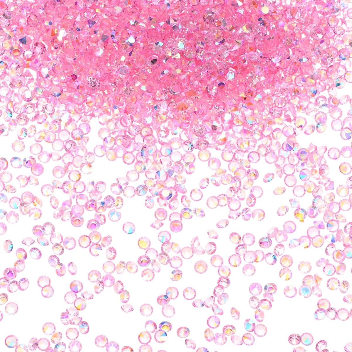 METERXITY 14400 stuks acryl diamanten, 0,12 inch/3 mm bruiloft tafel strooi confetti kristallen voor vaasvullers/kunstambacht, acryl diamanten edelstenen [lichtroze AB]