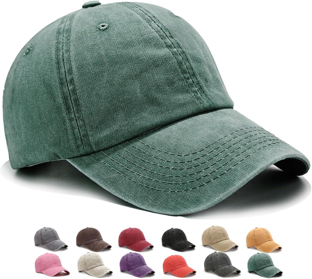 Retro Baseball Caps, Honkbalpet In Washed-Distressed Look, Geschikt