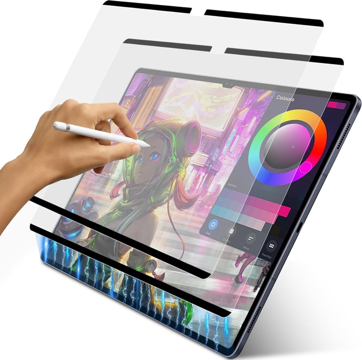 2 stuks papieren magneetfolie voor Samsung Galaxy Tab S10 Ultra/S9 Ultra/S8 Ultra 14,6 inch, beschermfolie, matte papierfolie, displayfolie, afneembaar en herbruikbaar