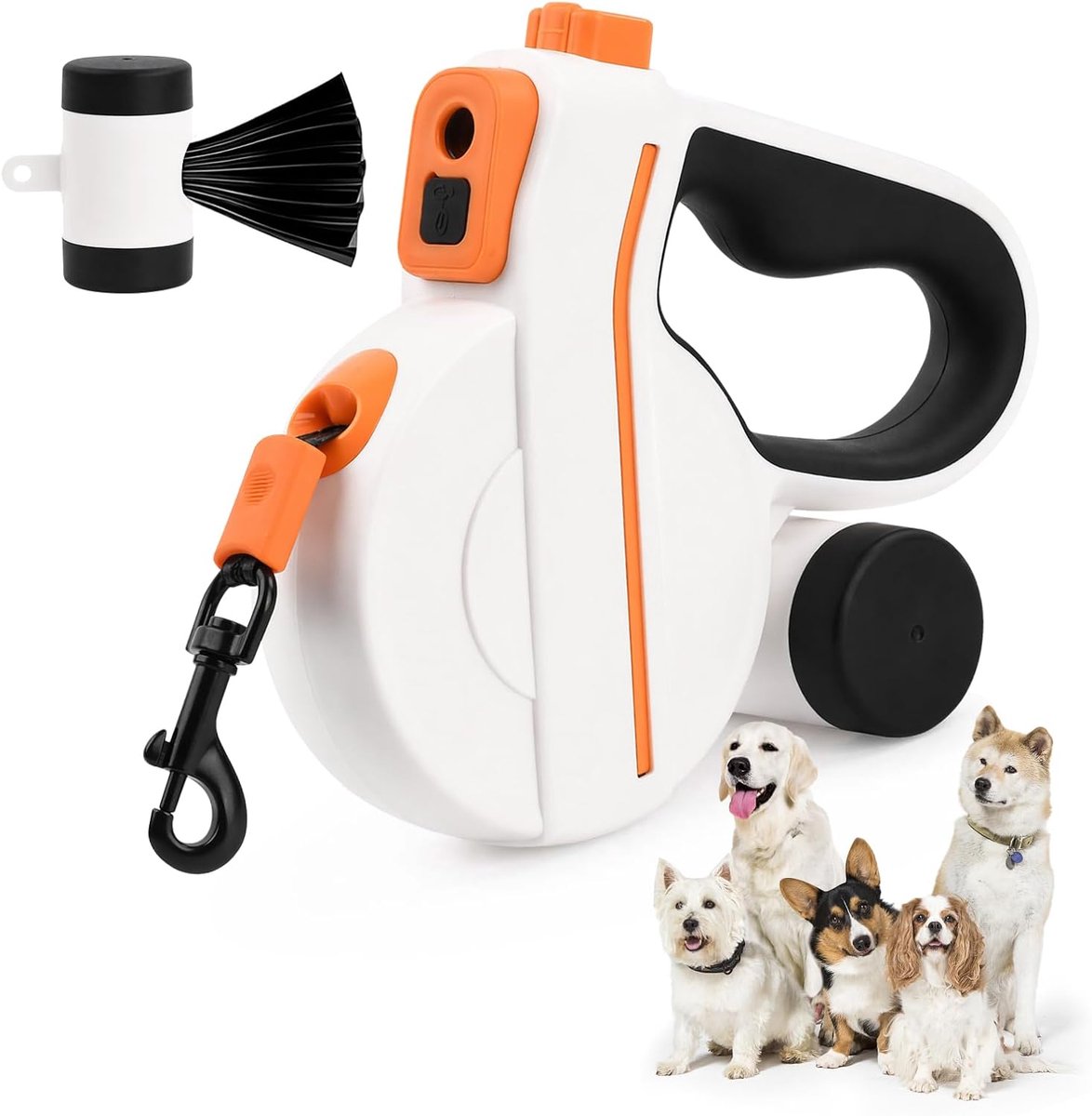 hondenriem, flexibele lijn 5 m, rollijn voor honden, hondenriem
