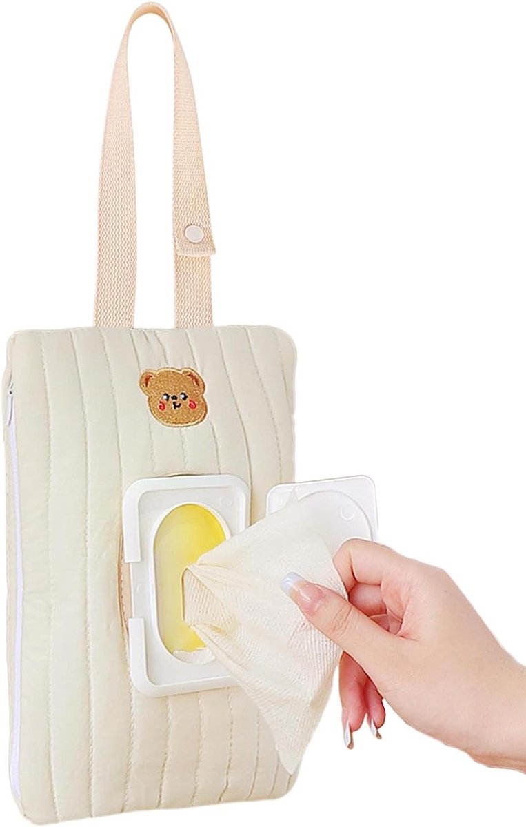 Babydoekjes Reiskoffer - Ophangbare Doekjesdoos - Onderweg Hygiëne - Herbruikbaar Navulbaar - 15x23cm - Grijs
