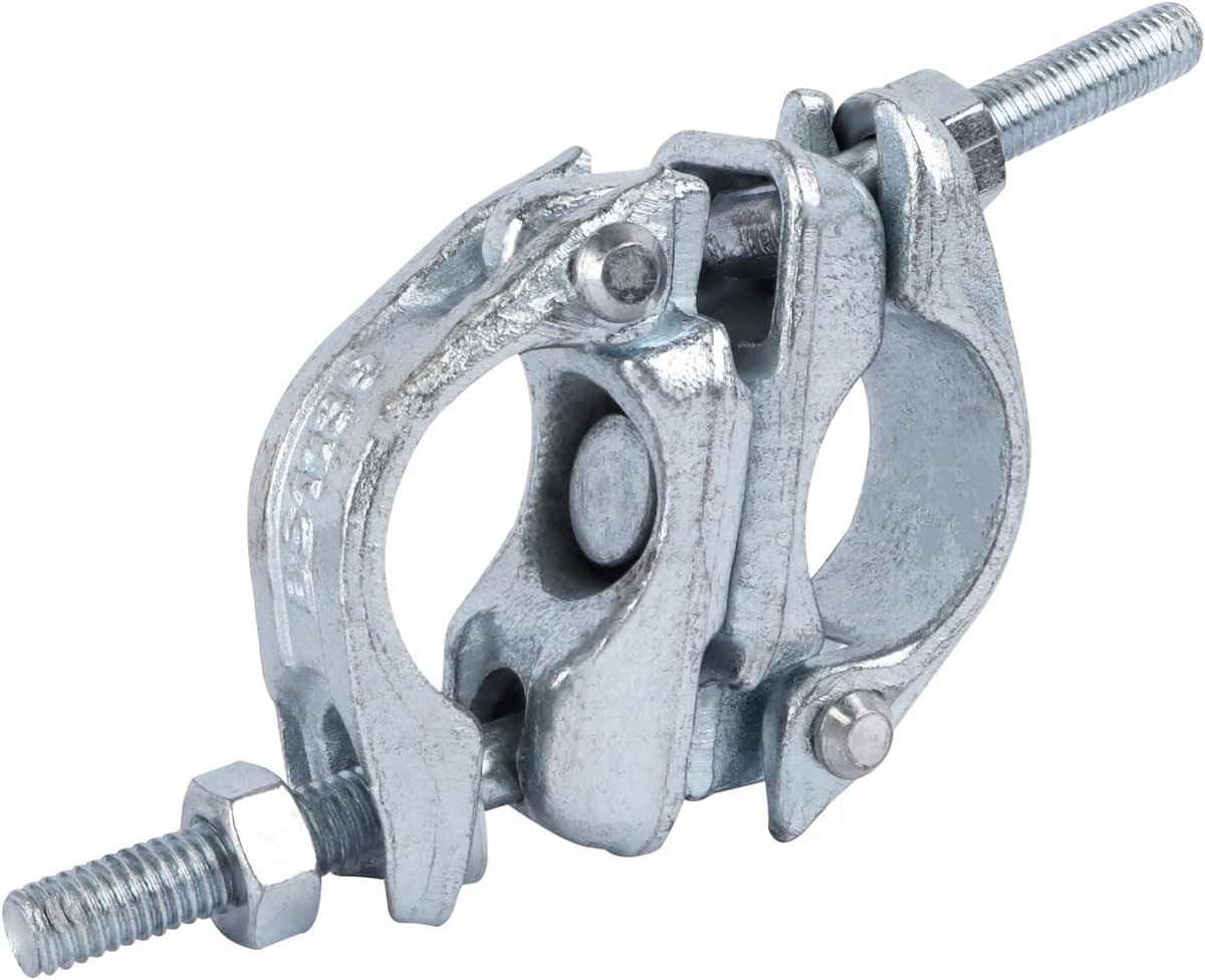 Verstelbare Scaffolding Klemmen, 360° Draaiende Couplings, 48 x 48 mm, Set van 2, Dubbele Klem voor Steigerbevestiging, Steigeraccessoires, Bouwmaterialen