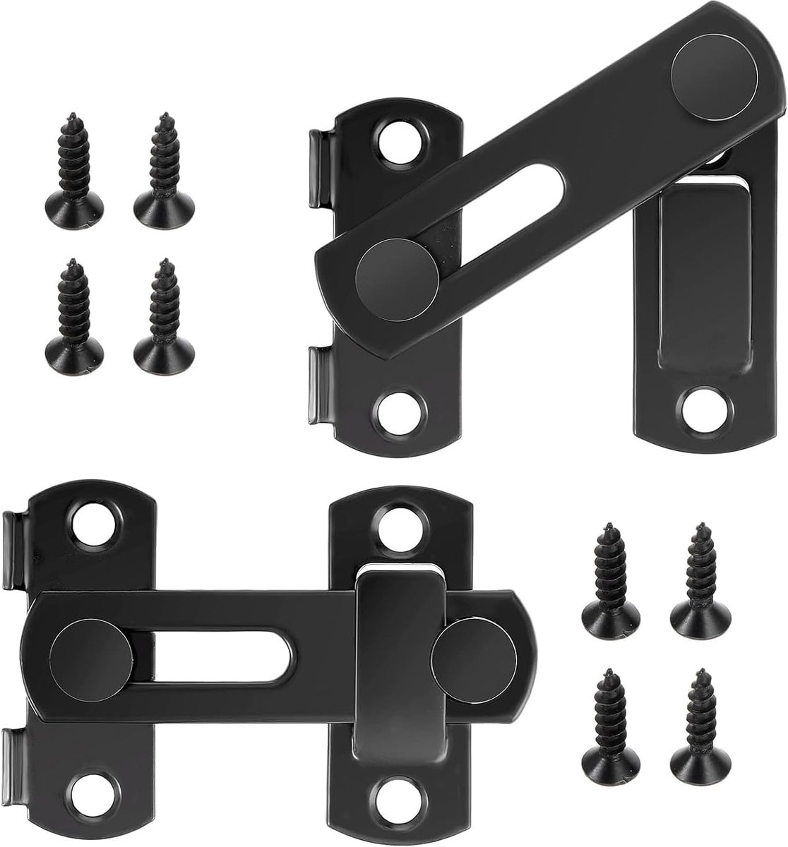 Set van 2 deurvergrendelingen, 3 inch roestvrijstalen schuifsluiting
