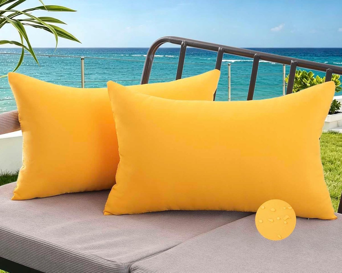 Kussenhoezen set van 2 - 30x50 cm - waterdicht polyester - decoratief voor tuin en balkon - ShopVlot