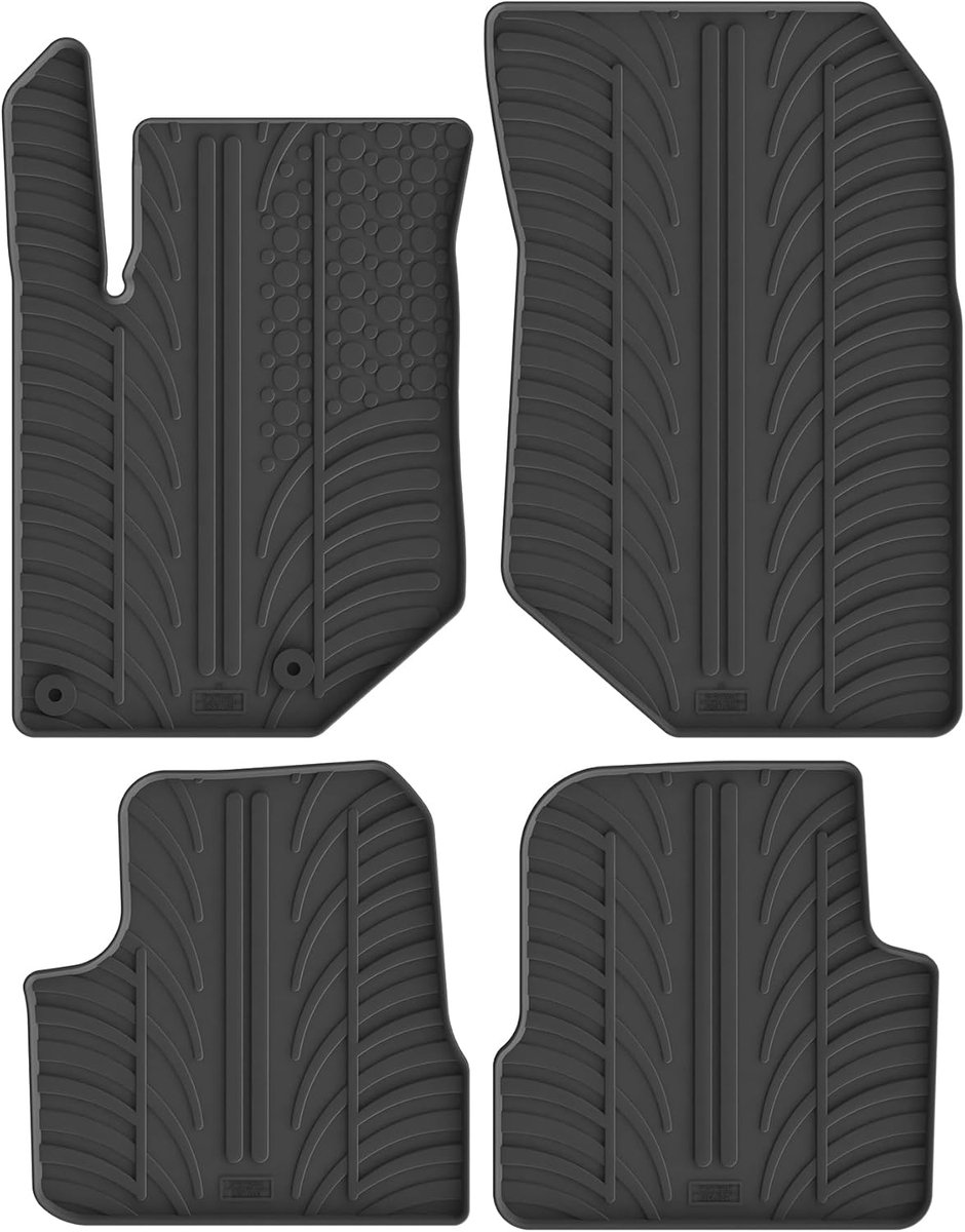 Rubbermatten voor Peugeot 208 II / 2008 II & Opel Corsa F / Mokka - T profiel 4-delig - Inclusief montageclips - ShopVlot
