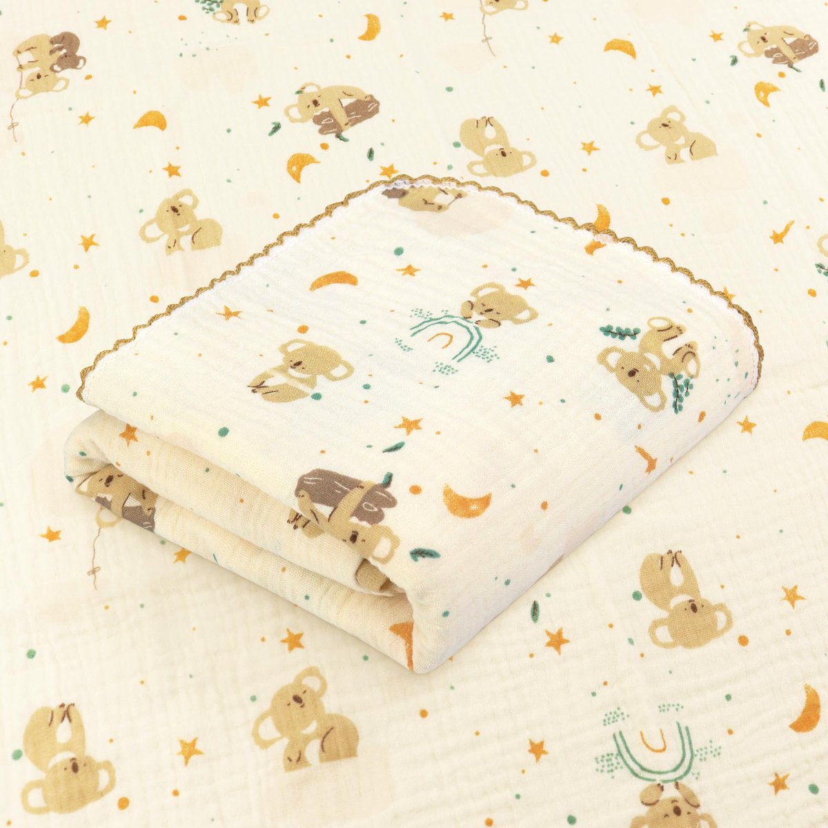 SnelShoppen - Hivia Babydeken Mousseline 110 x 100 cm Swaddle Koala - Zachte Ademende Deken voor Baby's, Perfect voor Lichaamswarmte, Slaap, en Knuffe