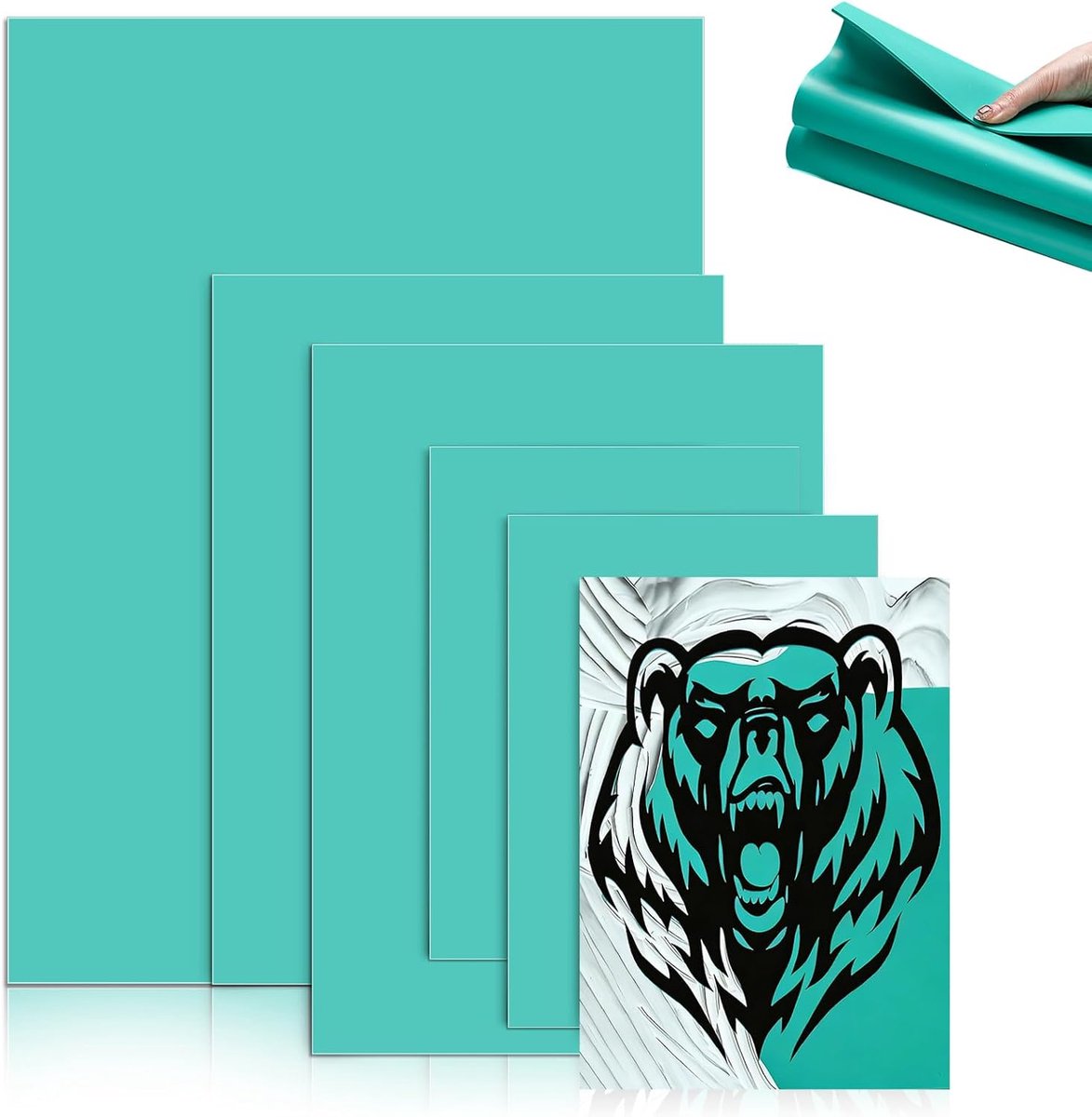 6 stuks, linolplaat, 3 mm, zacht rubber, linoleum, snijset voor het graveren, 3A6 + 2A5 + A4, PVC, linolplaten voor linolsnijplaten, stempel, knutselprintprojecten