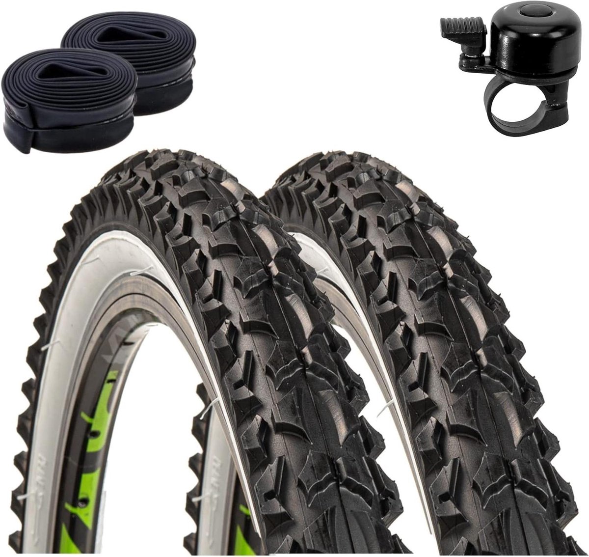 Fietsbanden Set - Banden en Binnenbanden - Mountainbiken - Stud Profiel - 26 x 2.125 inch - Zwart Wit