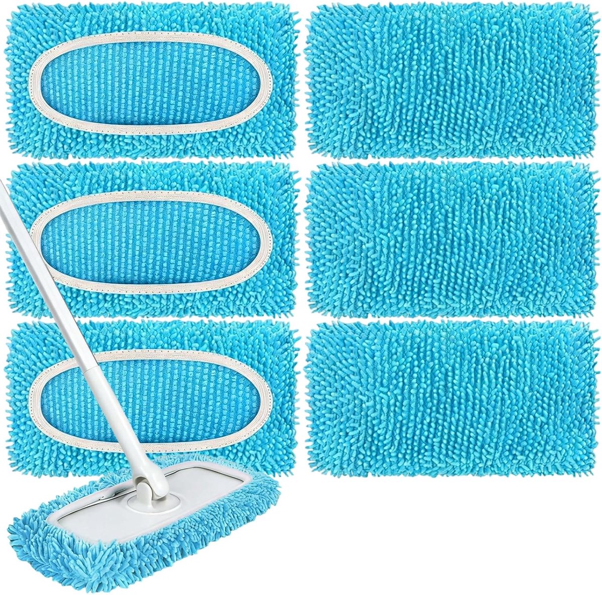 6 stuks voor Swiffer vochtige vloerdoeken, compatibel met Swiffer vloerwissers, wasbare microvezeldoeken voor snelle oppervlaktereiniging