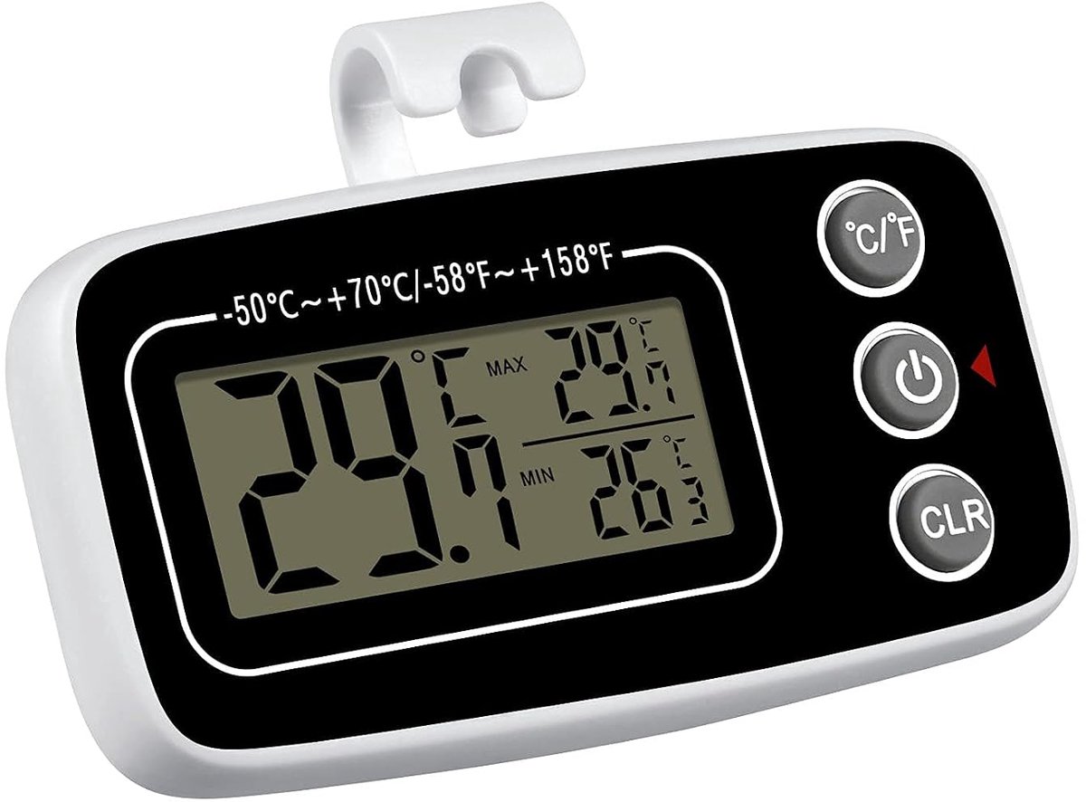 Koelkast Thermometer Digitale Koelkast Thermometer, Digitale Magnetische LCD Thermometer Temperatuurmonitor Waterdichte Vriezer Kamer Thermometer Temperatuurmonitor voor Keuken Thuis