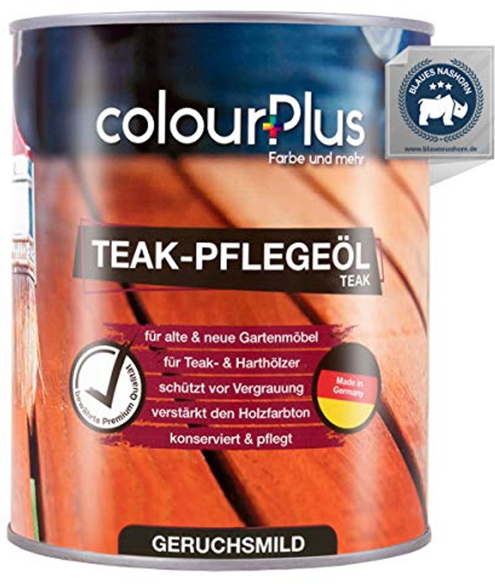 ColourPlus Farbe und meer Teak olie TEAK - houtolie voor buiten - 1 L - waterafstotend mat