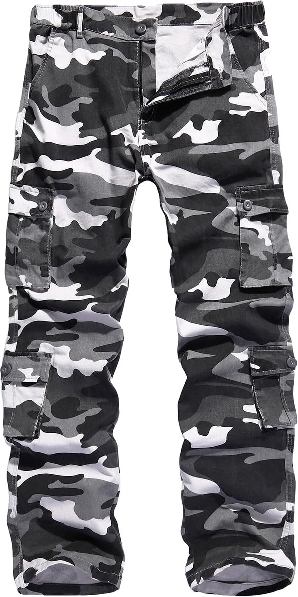 Cargobroek voor heren, camouflage, werkbroek, outdoor, katoenen broek met 8 zakken LT01