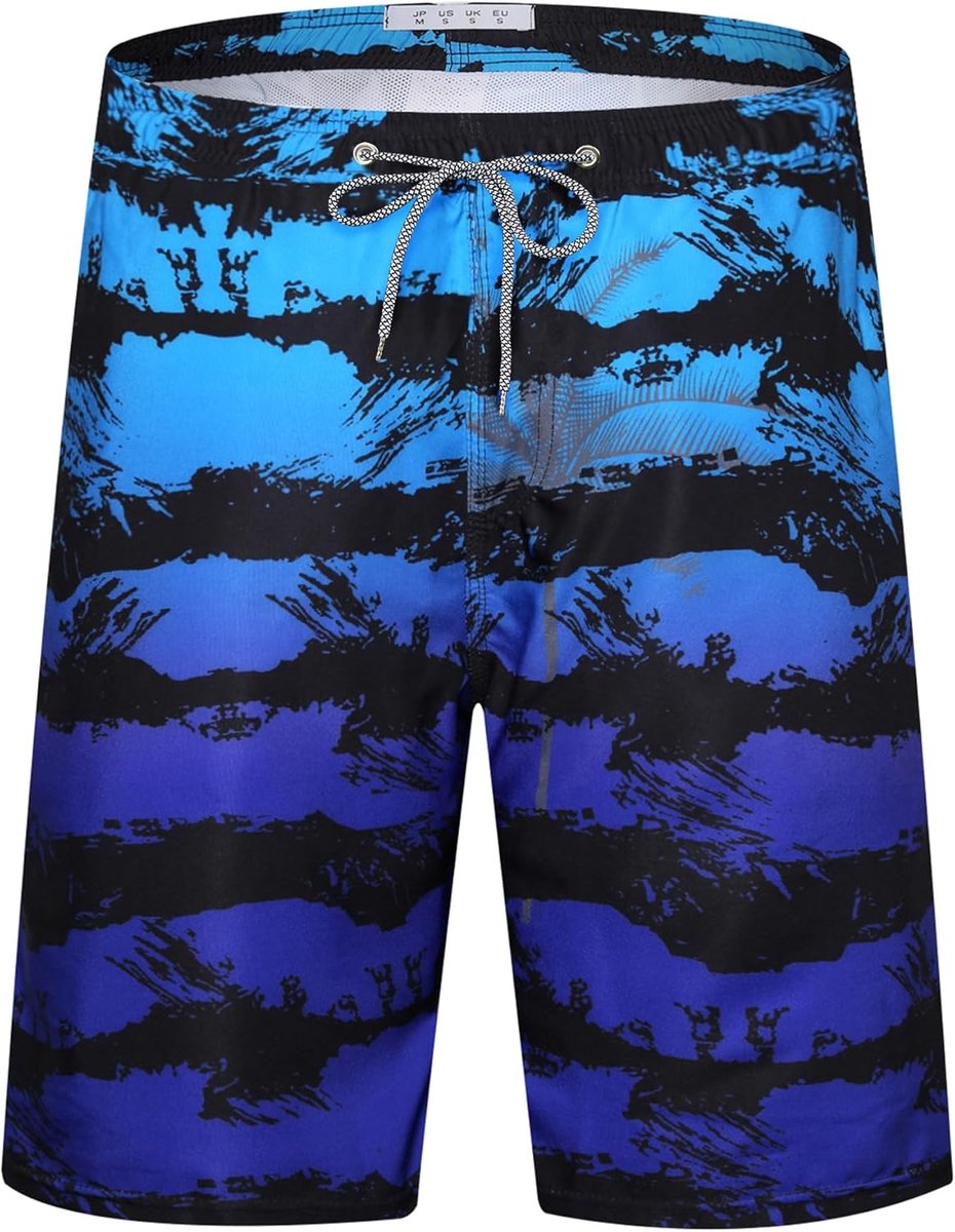 Heren Zwemshort Zee Surf Zwembroek Print Hawaiian Zomer Groot Sneldrogend Met Mesh Voering S1803 grijs XXL