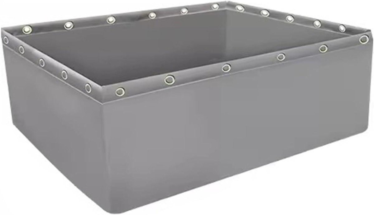 Opvouwbare Visvijver - Wateropslag Container - Aquacultuur Buiten - Met Afvoerklep - 0.6 x 1 x 0.8 m - Grijs
