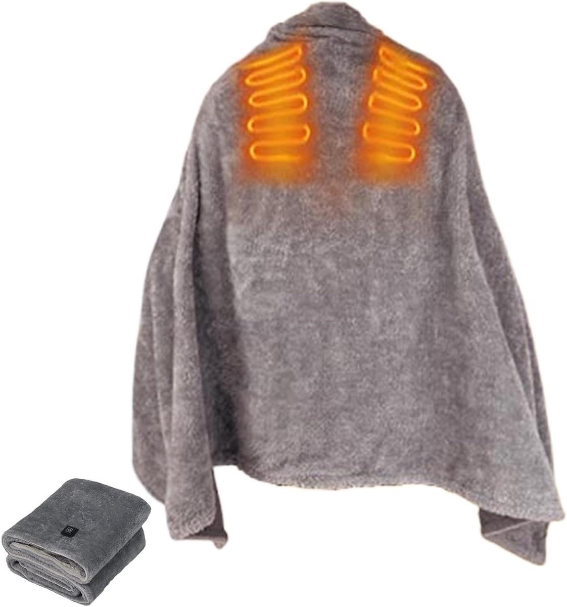 Verwarmde Deken - Elektrische Omslag - Warm Blijven - Snelle Verwarming - 150 x 80 cm - Grijs