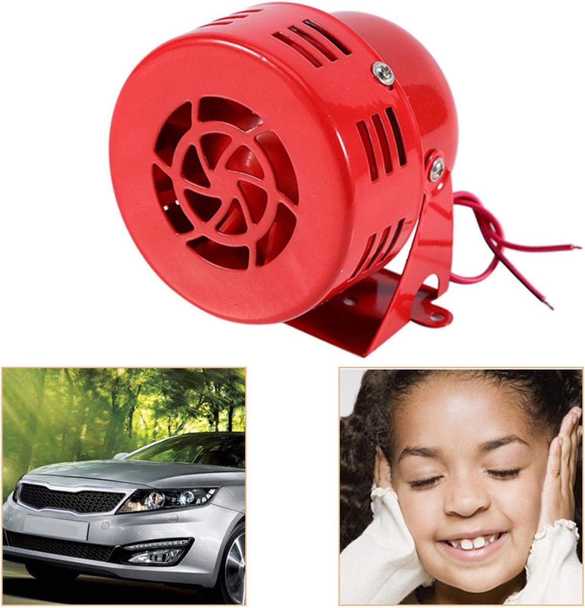 SnelShoppen - 12V Elektrische Lucht Alarm Hoorn voor Auto, Vrachtwagen en Motorfiets - Krachtige 110DB Motor Hoorn met Universele Compatibiliteit en M