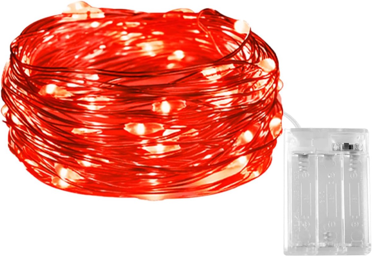 Batterij Feeënlichten 3M - Rode LED 30 Stuks - Decoratie voor Valentijnsdag - Sfeervolle verlichting - SnelShoppen