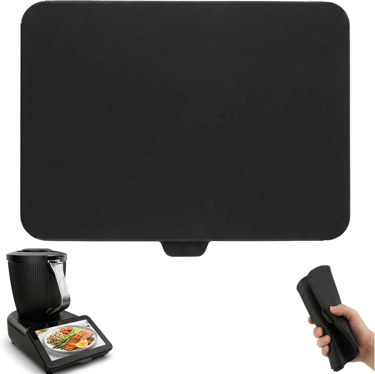 1 Stuks Food Processor Siliconen Screenprotector, Anti-Kras Touch Cover & Waterdicht Accessoire voor Keukenapparatuur (Zwart)
