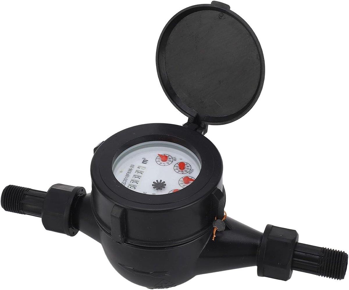 1/2 Inch ABS Kunststof Analoge Watermeter, Met 4 Wijzerplaten, Kubieke Meters Meeteenheid, Voor Watermeting In Woningen, Voor Het Meten, Bewaken En Besparen Van Waterrekeningen