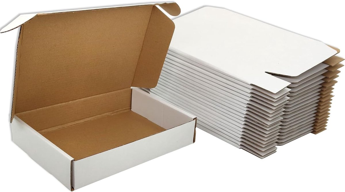 Postdozen, 280 x 200 x 50 mm, Witte Verzendingskartonnen Dozen voor