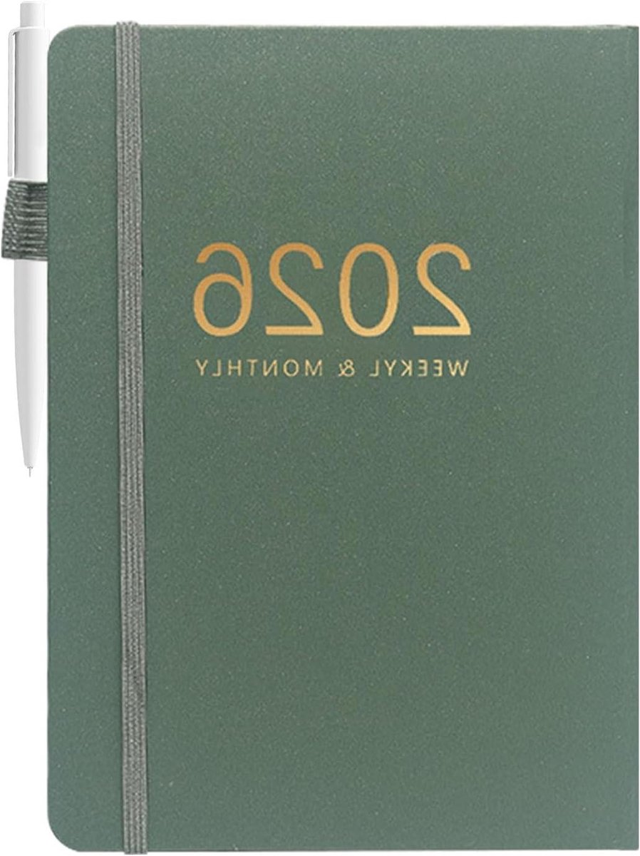 Agenda 2026 - Afsprakenplanner Kalender - Dagelijkse Planning - Verticaal Ontwerp - A5 - Groen