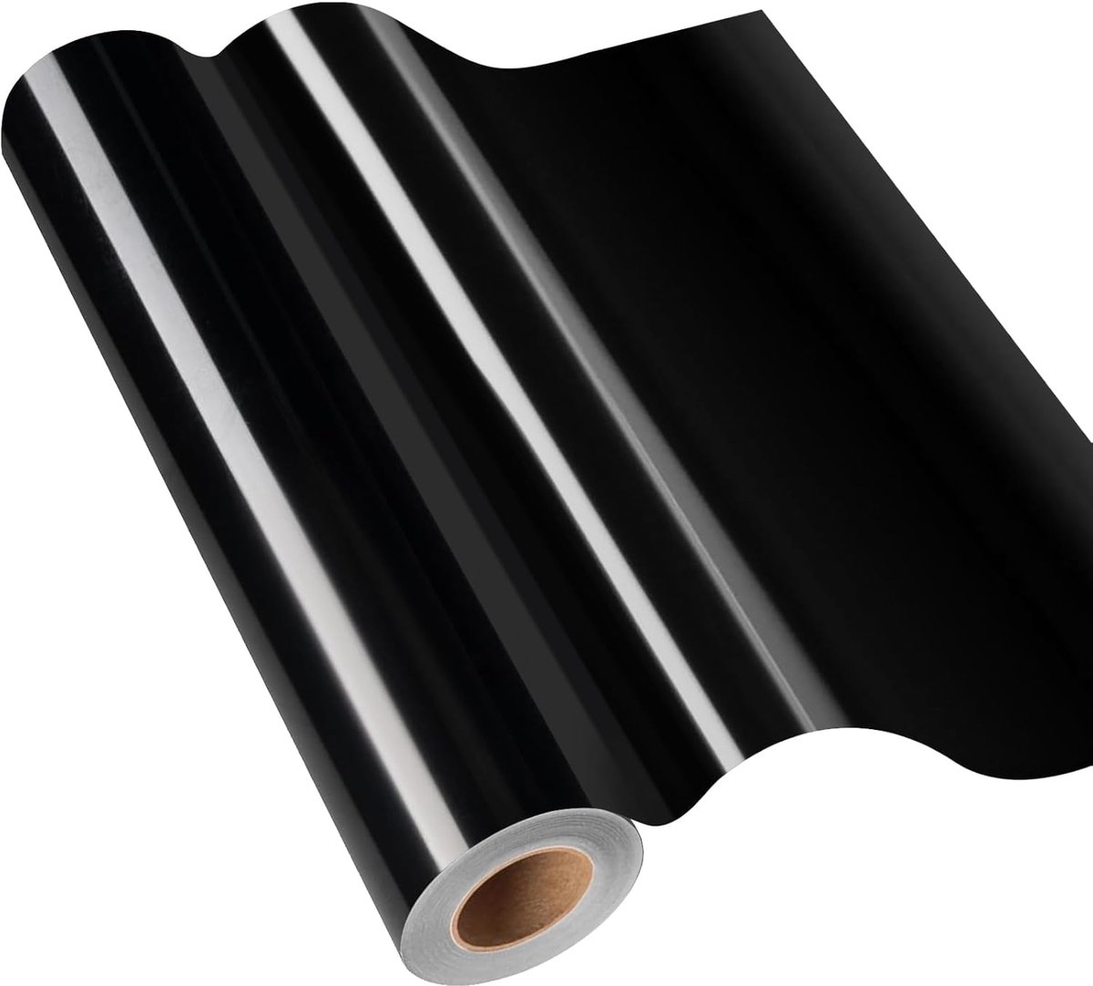 Vinylfolie plotter zwart, 30,5 cm x 610 cm glanzend zwarte plotterfolie zelfklevend vinyl, zwarte plotterfolie vinyl voor Cricut, Silhouette Cameo, de meeste snijmachines