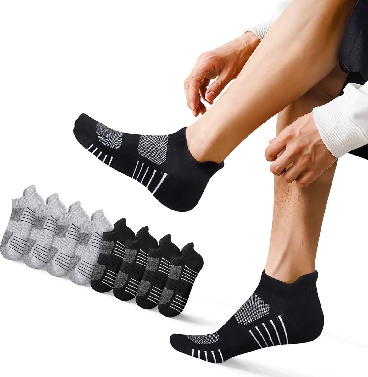 Sokken Heren und Dames 8 Paar, SportSokken Kurze LaufSokken Sommer