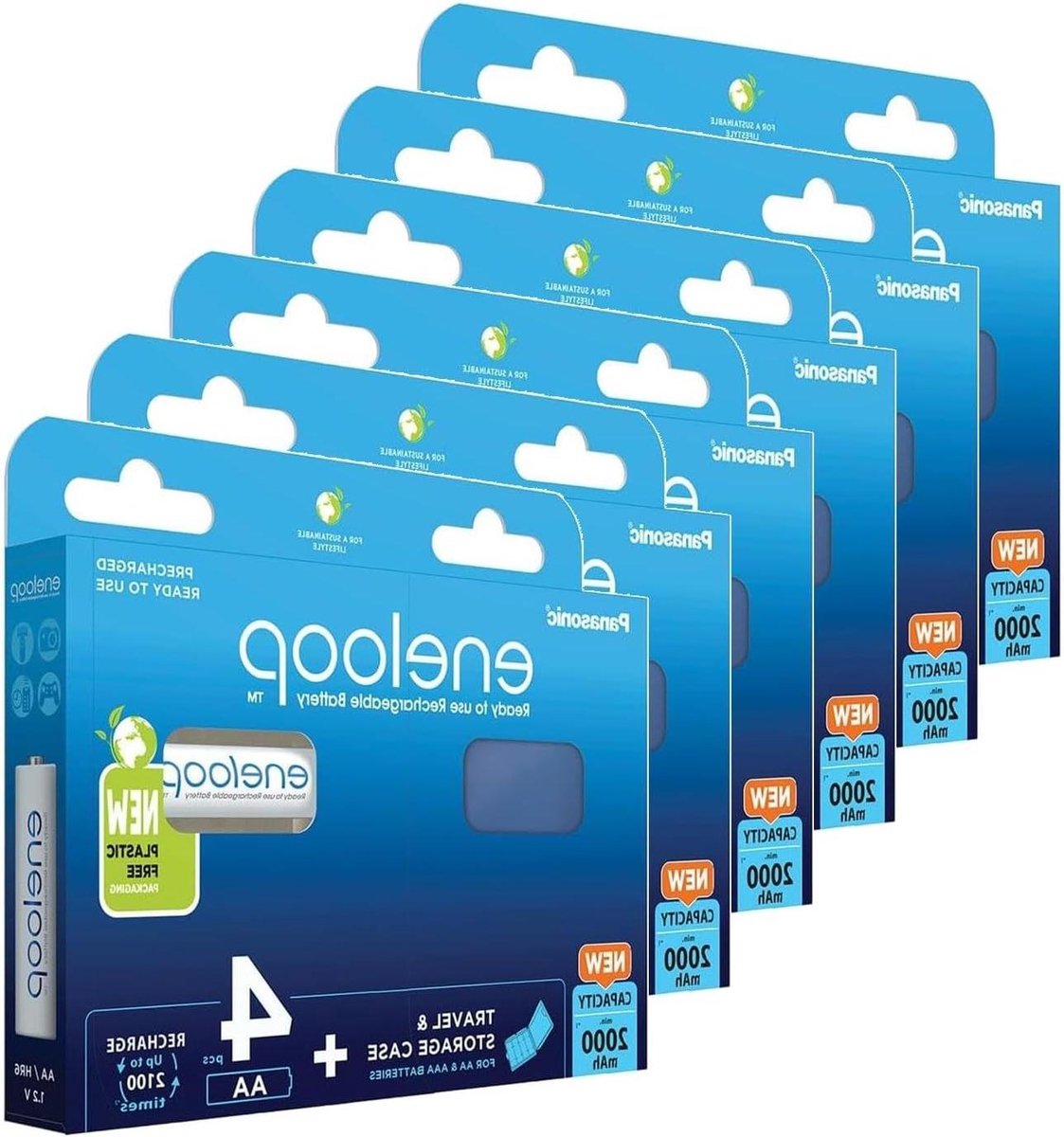 Oplaadbare AA Batterijen - Mignon Batterijen Ni-MH Accu's - Apparaten Voeden - Lage Zelfontlading - 2000 mAh - Blauw