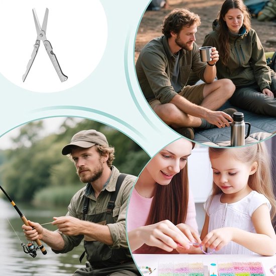 Opvouwbare Schaar - Mini Gereedschap - Reizen en Tuinieren - Met Meetliniaal - 20 cm - Zilver — afbeelding 3