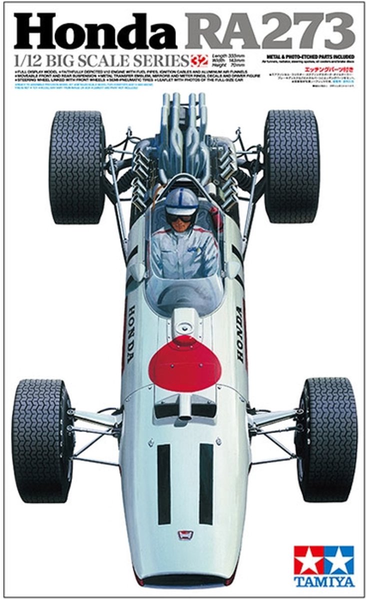 Tamiya Modelbouwpakket Auto's - 12032 Honda RA273 1967 met Foto-etsdelen - Japanse Rauto Plastic - 1:12 -