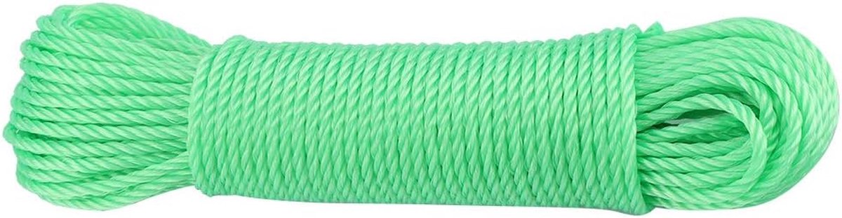 Nylon Touw - Waslijn Tuinlijn - Kamperen Buiten - Duurzaam Robuust Materiaal - 20 meter - Groen