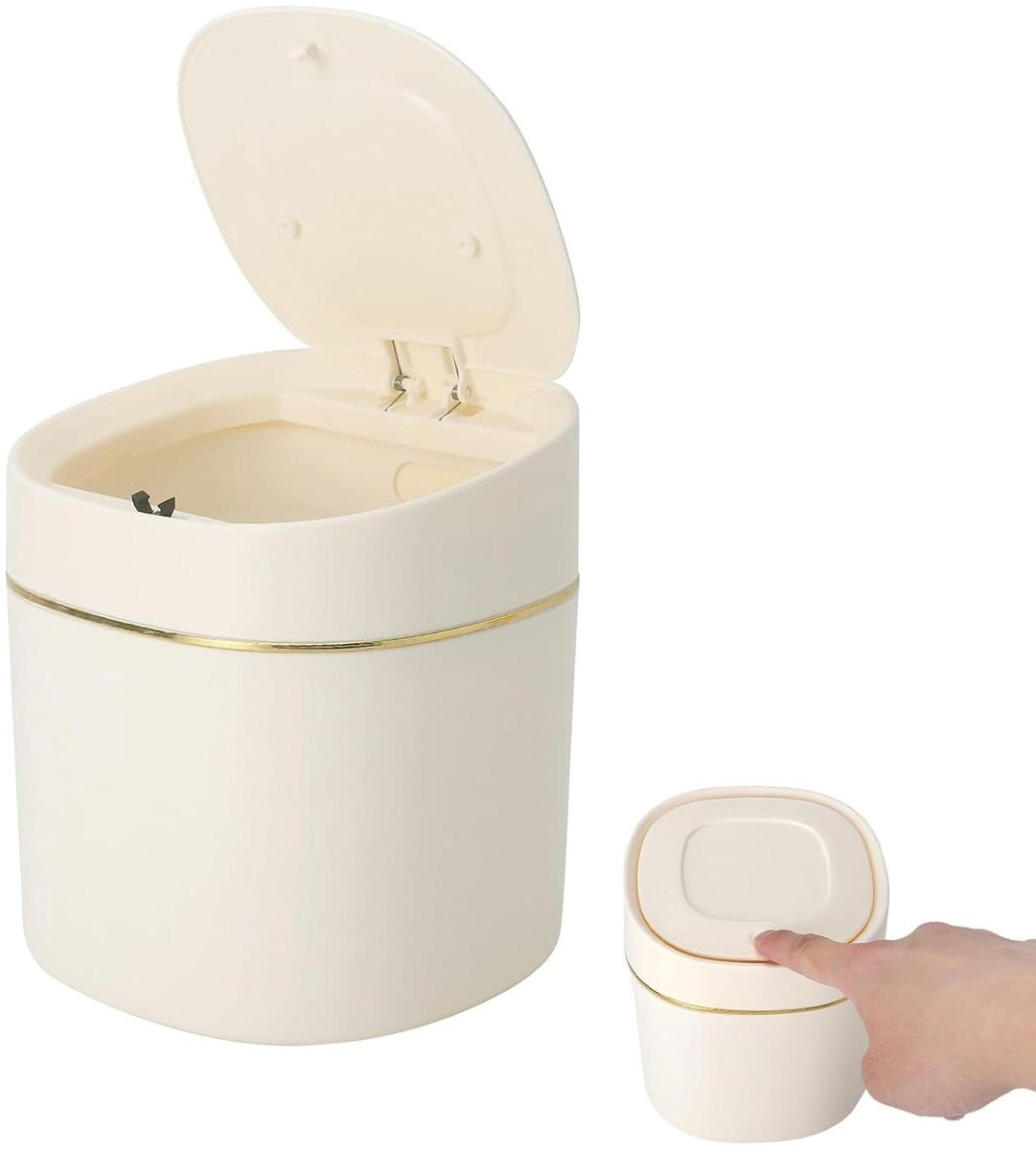 Tafelafvalemmer met deksel - Mini prullenbak cosmetica emmer - Bureau opruimen - Geurdicht met drukopening