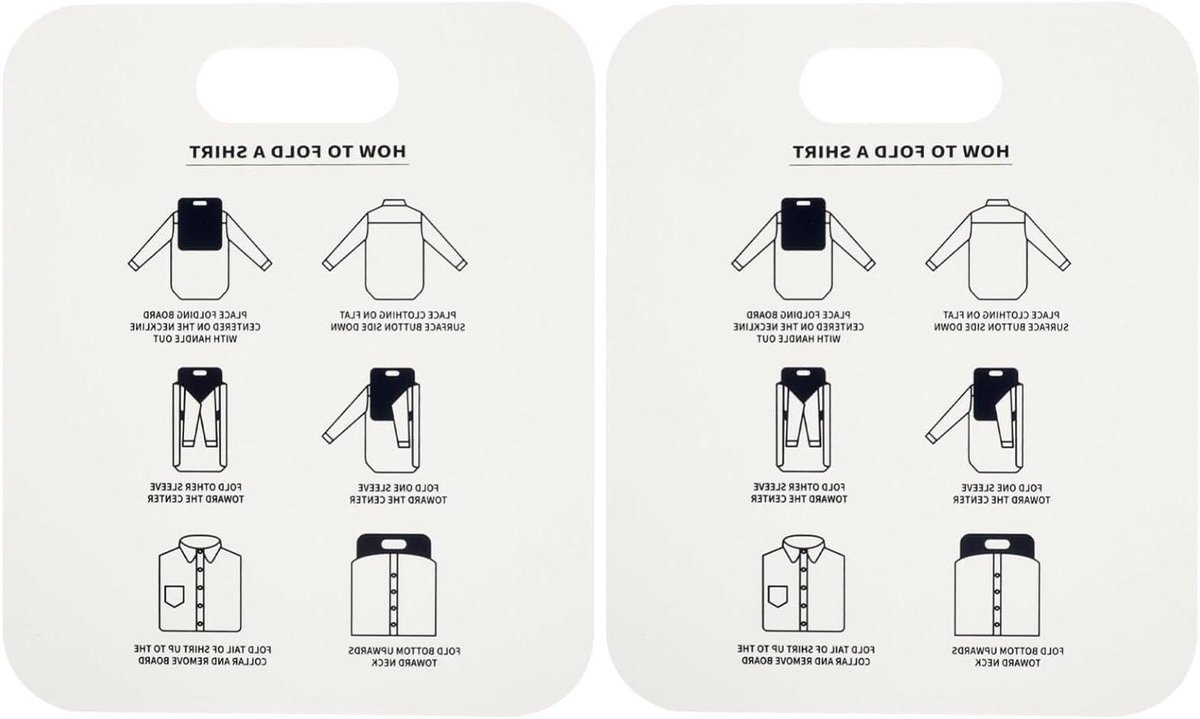 Kledingvouwplank - Kledingvouwplankjes - Kleding Opvouwen - Lichtgewicht PP Materiaal - 25x31 cm - Wit