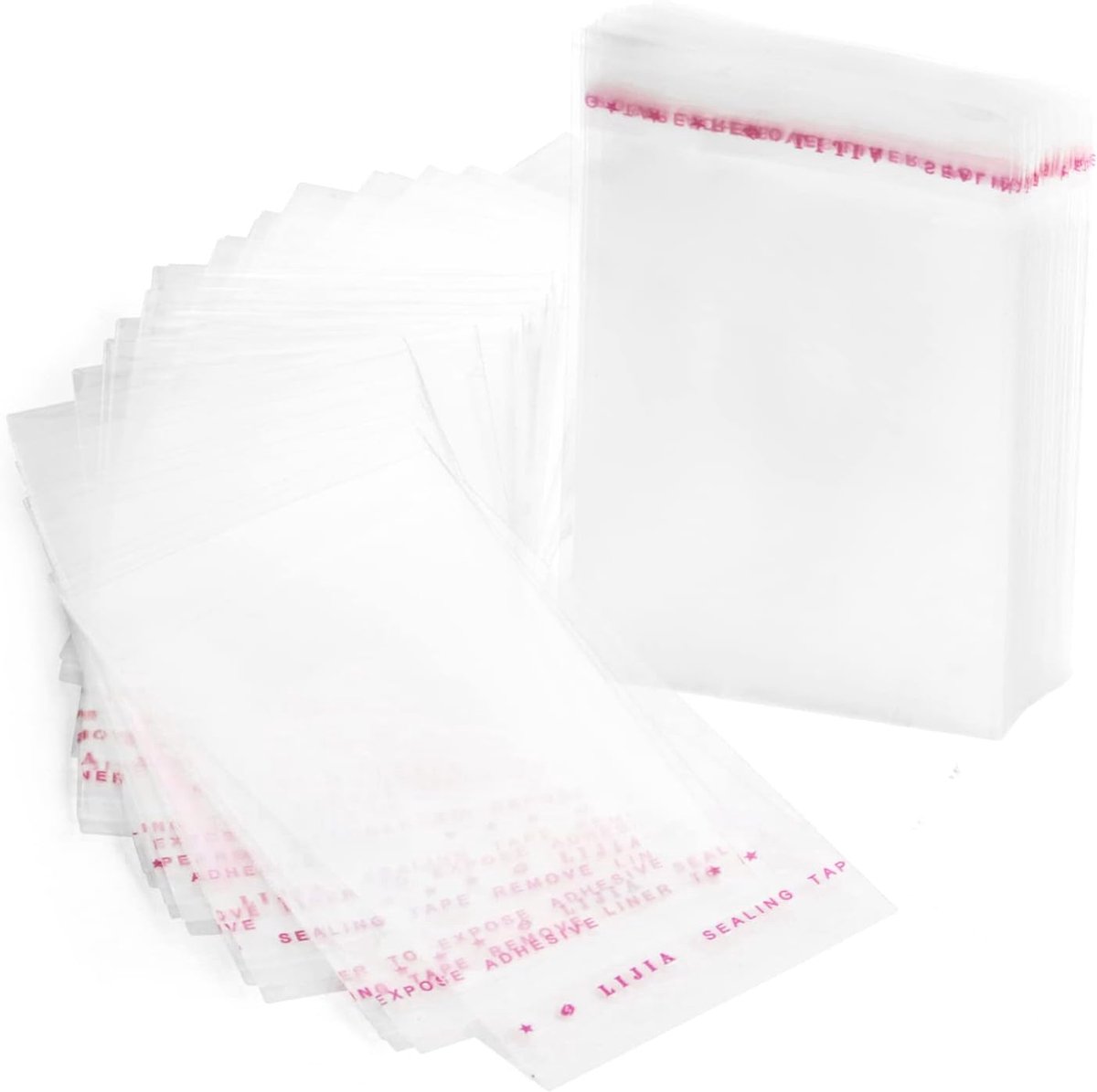 SnelShoppen - Transparante cellofaan zakken met zelfklevende sluiting 200 stuks, 8x12 cm, voedselveilige OPP, ideaal voor feest, cadeau, opslag, hobby