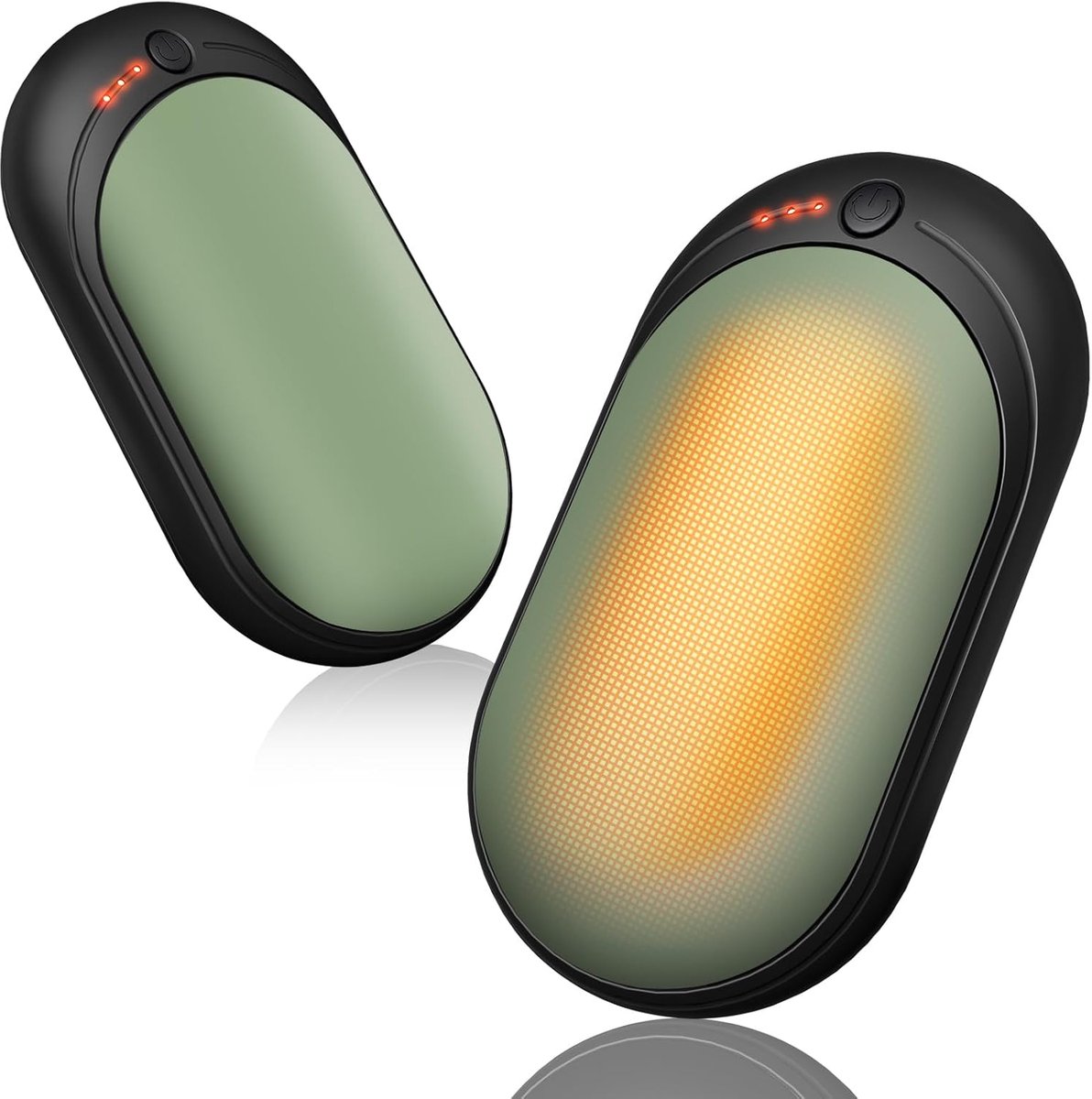 SnelShoppen - Oplaadbare Handwarmers 2 Stuks Elektrische Handwarmers met 3 Verwarmingsmodi, Draagbare Draadloze USB Zakhandverwarmer met 6000mAh, Groe