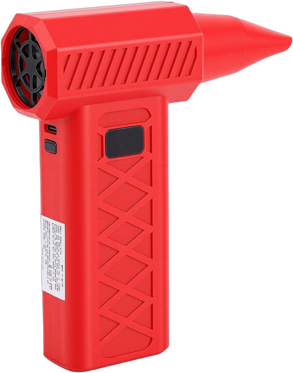 Elektrische Blazer - Luchtstofdoek Turboventilator - Stof Verwijderen - Ingebouwde Noodverlichting - 14 x 7.2 cm - Rood