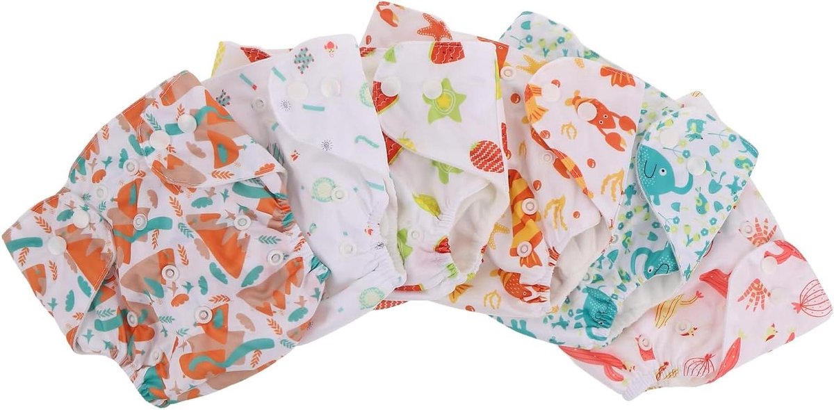 Potjestrainingsbroeken Baby - Wasbare Luiers - Zindelijkheidstraining - Drukknopen Systeem - 32 x 31 cm - Meerkleurig