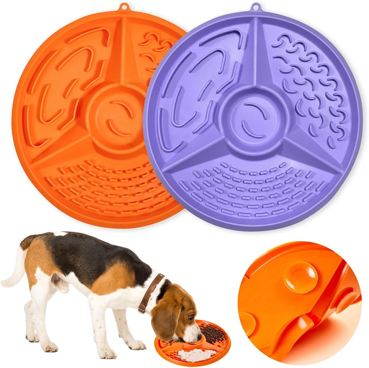2 stuks likmat voor honden, likmat voor honden en katten met zuignappen, angstig voeden, likken voor angst voor baden, vachtverzorging