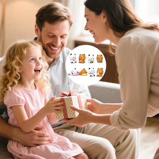 Dudu figuren, schattige Bubu Dudu-decoratie, schattige minifiguren, auto-dashboarddecoraties, panda-beer, Kawaii, cadeaus voor koppels, kinderen, meisjes, jongens, kantoor, bureau, kamerdecoratie — afbeelding 5