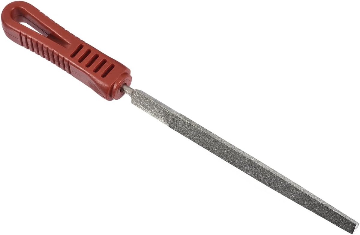 vijllengte 15 cm, totale lengte 25 cm, driehoekige diamantvijl