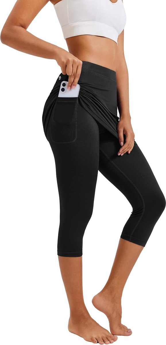 Sportrok Dameslegging met rokbroek eronder Hoge taille tennisrok met