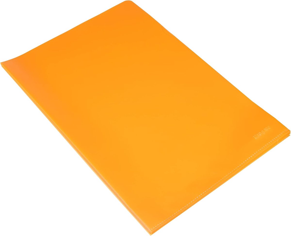 PP-kunststof akthoes/plastic hoes Din A4 generfd transparant oranje