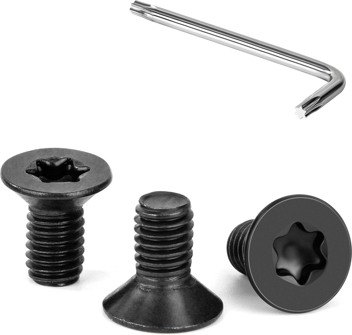 30 stuks M6 x 12 mm schroeven met verzonken kop, torx, zwart
