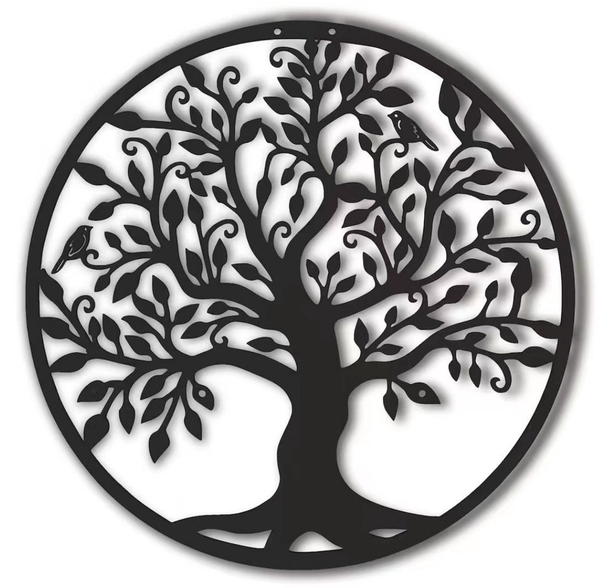 longziming -Metalen Levensboom Wanddecoratie 40 cm – Boom des Levens Muurdecoratie van Metaal – Ronde Wanddecoratie voor Woonkamer, Slaapkamer, Tuin en Kantoor
