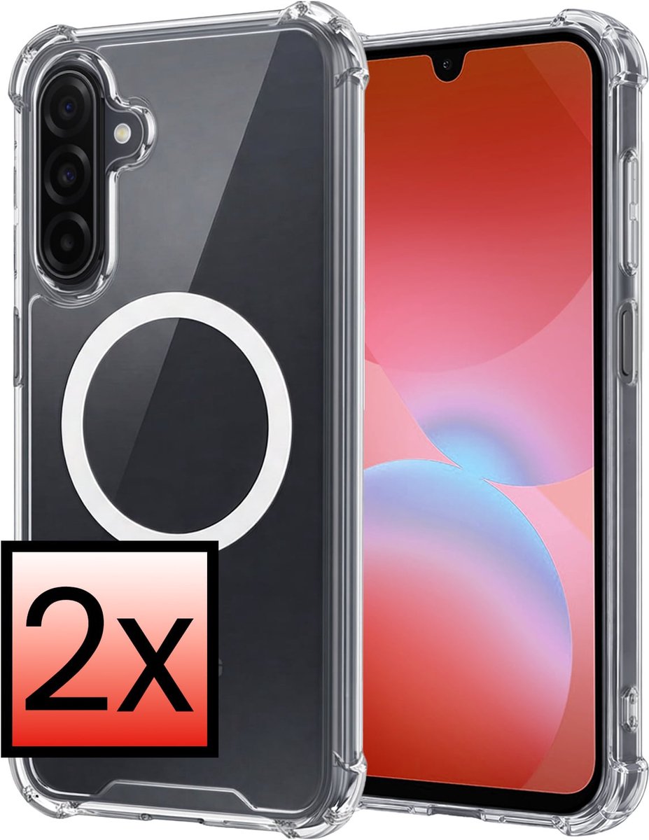 Hoesje - 2 Stuks - Geschikt voor Samsung Galaxy A26 - Magsafe Compatible - Sterk & Shockproof - Back Cover - Shock Proof Case - Telefoon Hoes - Transparant