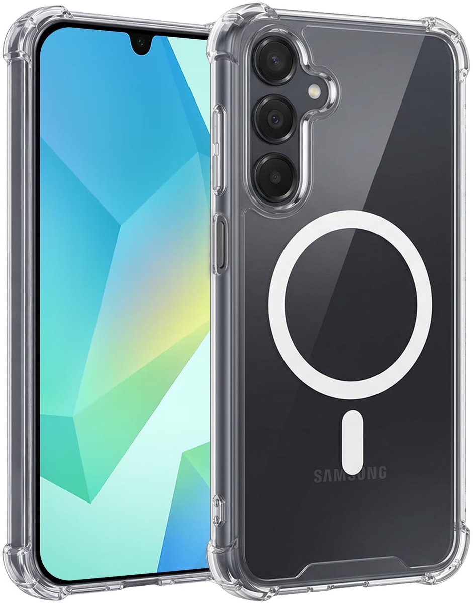 Hoesje - Geschikt voor Samsung Galaxy A16 - Magsafe Compatible - Sterk & Shockproof - Back Cover - Telefoon Hoes Shockproof - Shock Proof Case - Telefoonhoes - Transparant